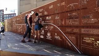The Rail Park   Phase One   Corten steel story wall