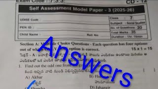 💯7th class social real fa3 question paper answers self assessment model 3 real social paper 🗞️ 💯