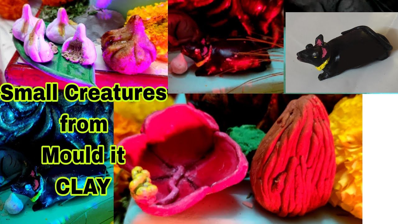 Clay Modak Making *UNDIR mama| Rat | Hibiscus | MODAK | Coconut* from Mould it ...