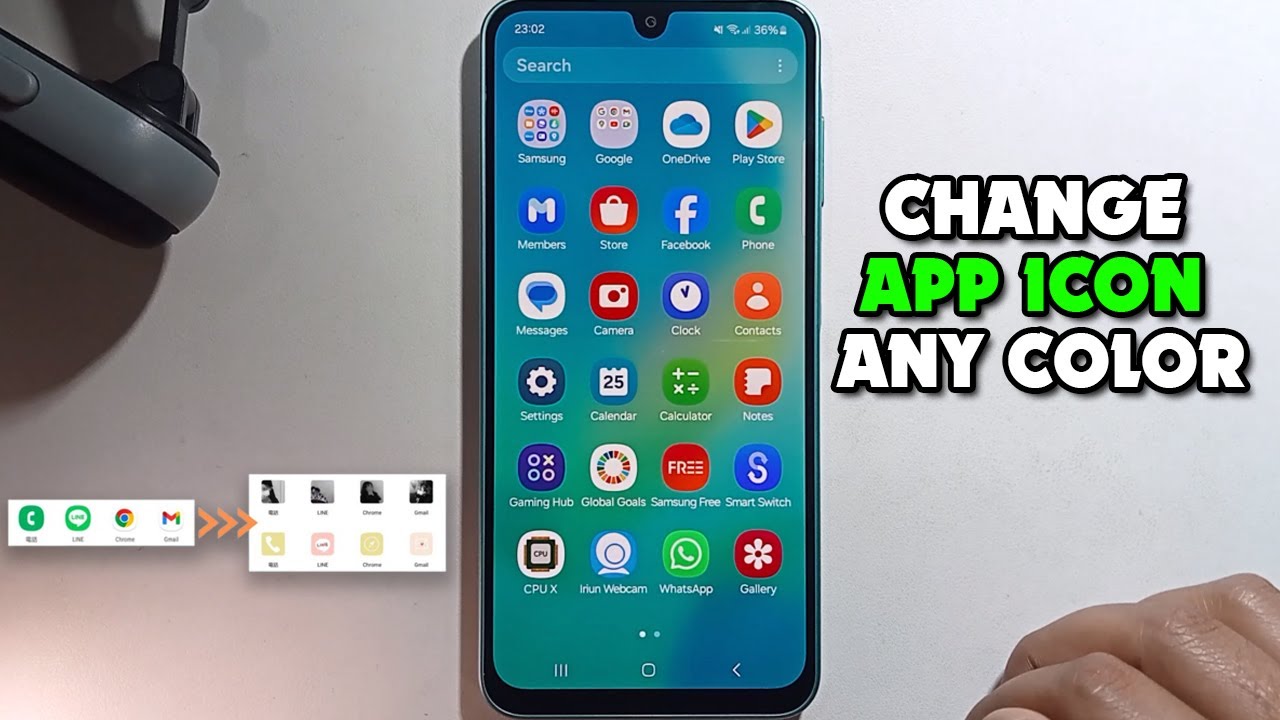 How to change App icon color on Samsung - YouTube