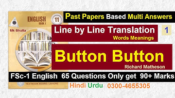 Button Button Richard Matheson pdf | Summary Plan Moral analysis | Question Answer | Bhutta Academe