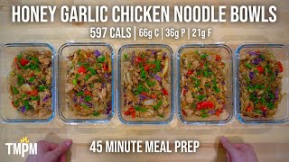 Meal Prepping Honey Garlic Noodle Bowls in Only 45 Minutes