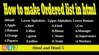 How to Make Ordered List in Html 