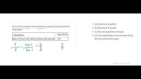 GRE Math/Quant Tutorial Percents 305. 60% of the students who enrolled in a physics class