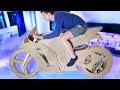 MOTORCYCLE FROM CARDBOARD WITH ENGINE