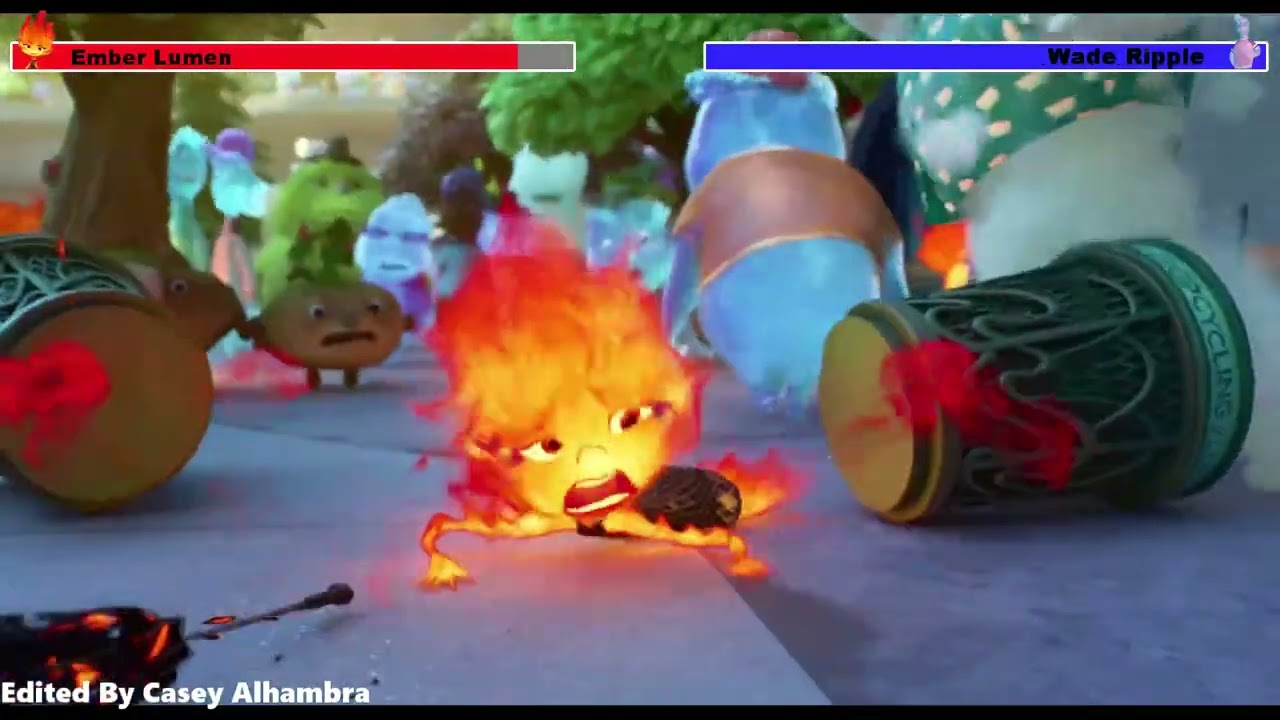 Elemental (2023) Notebook Chase with healthbars