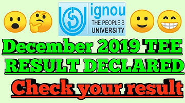 IGNOU DECEMBER 2019 EXAM RESULT 1ST UPDATE DECLARED 😮🤔 || CHECK YOUR RESULT