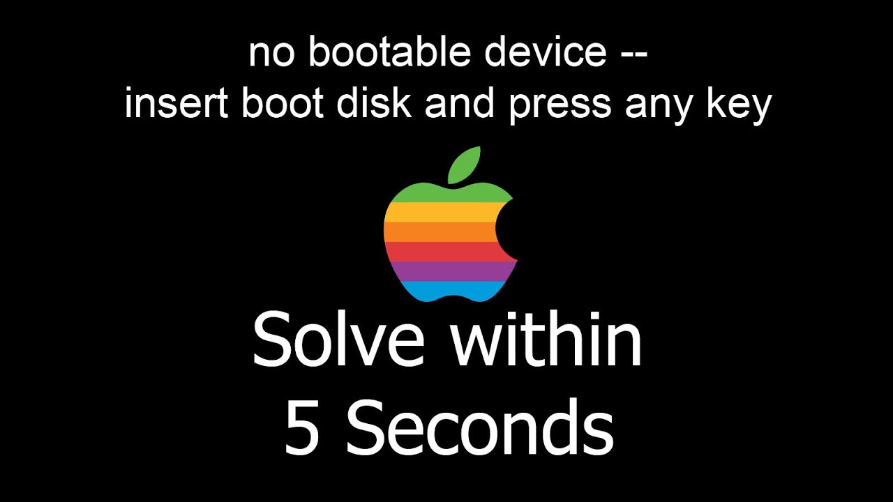 no bootable device insert kick out disk macbook pro