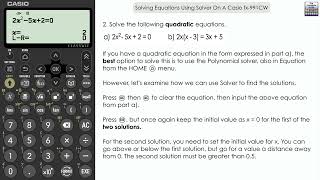 Solving Equations Using Solver On A Casio fx-991CW Classwiz Calculator | #casiocalculator #classwiz