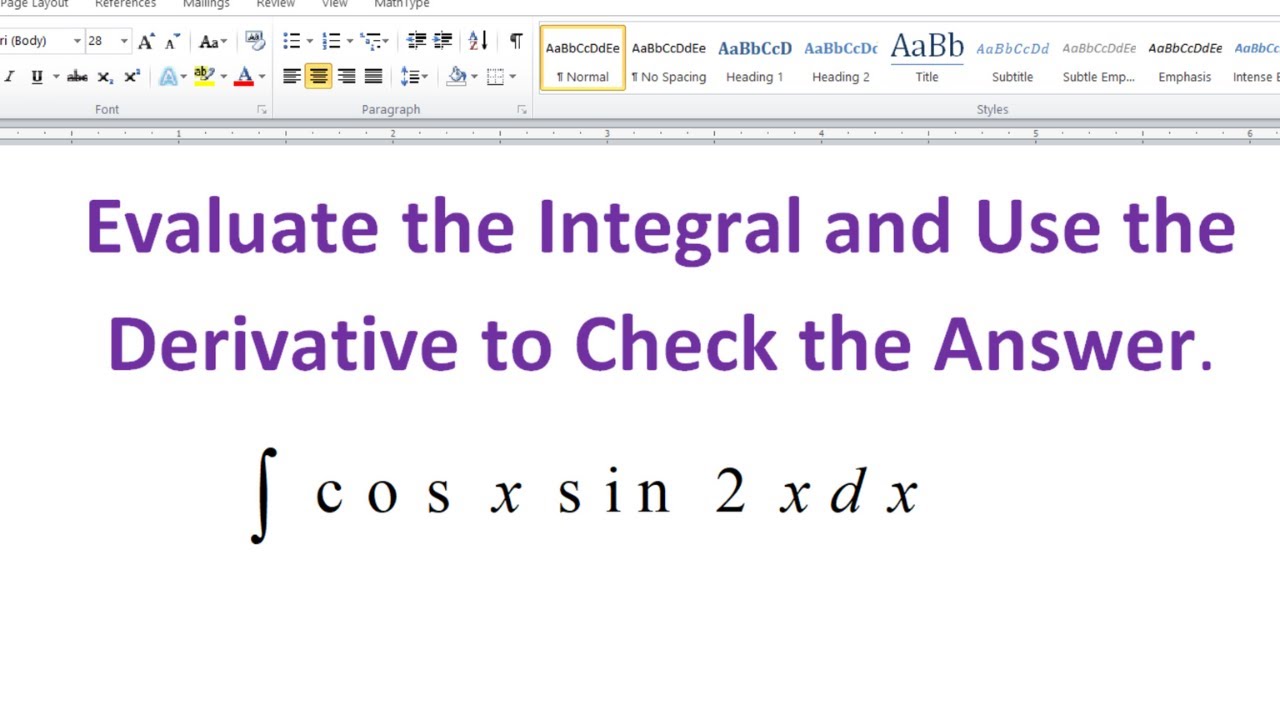 The Integral Of cos X sin 2x YouTube integral-of-cos-n-youtube