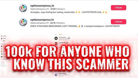 A 100K IF YOU KNOW THIS SCAMMER WHEREABOUTS OF THE SCAMMER RUNING TIKTOK ACCOUNTS ON DERIV TRADING