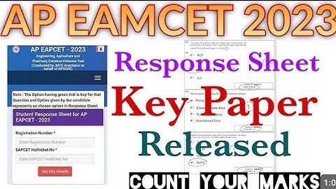 AP EAMCET 2023 Response Sheet / key paper released
