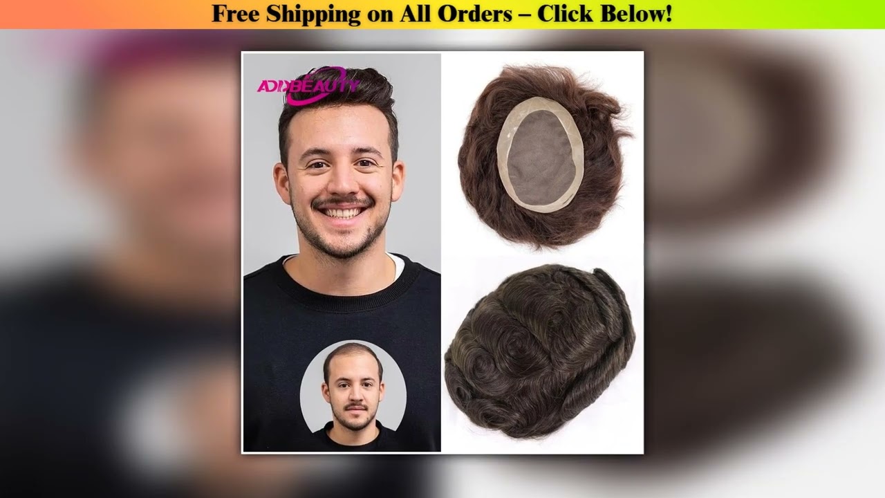 Men's Capillary Prosthesis Fine Mono Indian Human Hair Wigs for Man Durable Mono NPU Male Toupee