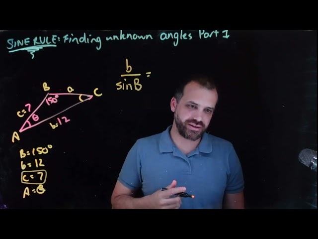 Sine Rule Finding unknown angles part 1