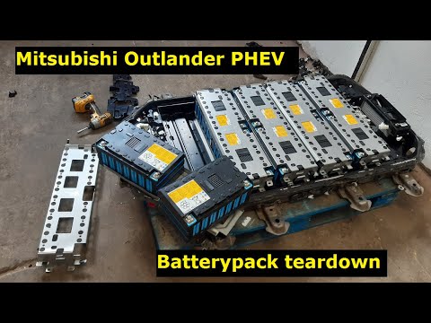 Mitsubishi Outlander PHEV batterypack teardown - YouTube