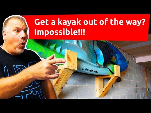 How to Build a Kayak Rack for Your Garage - Storing a Kayak in your Garage - DIY Kayak Rack