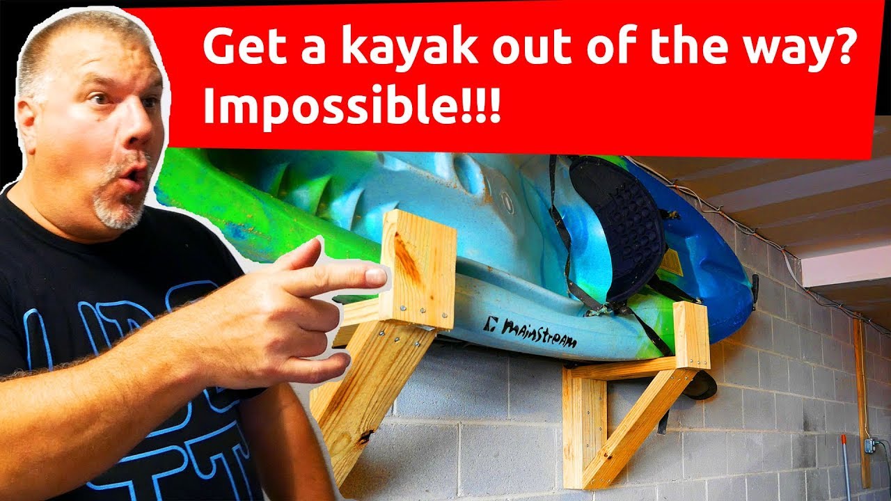 How to Build a Kayak Rack for Your Garage - Storing a Kayak in your Garage  - DIY Kayak Rack 