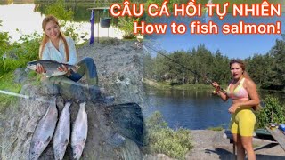 CÂU CÁ HỒI SƯỚNG TAY chỉ cần ÁP DỤNG CÁCH NÀY!- HOW TO FISH SALMON EASY- HUR JAG FISKAR REGNBÅGE LÄT