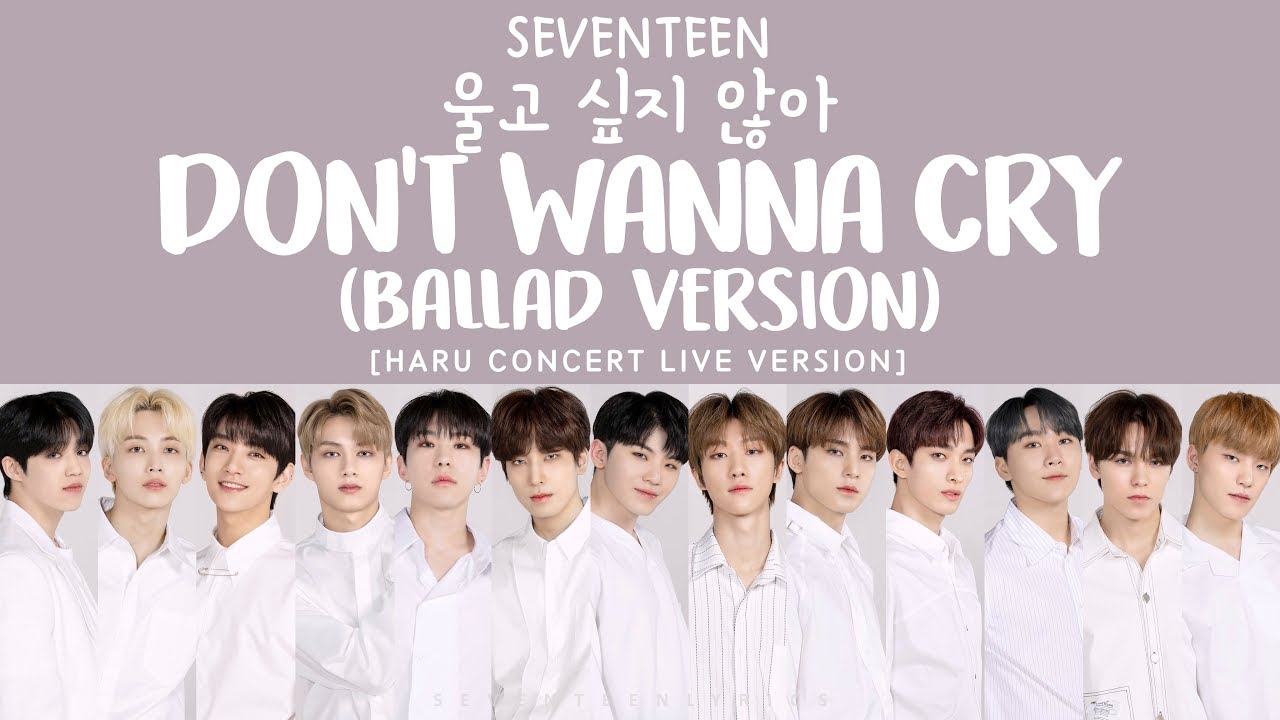 LYRICS SEVENTEEN    Dont Wanna Cry    Ballad ver Concert Live Version