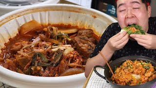 I grew up from yesterday Spicy 100% Steamed Ribs Korean mukbang eating show