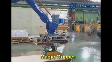 Heavy Box Palletizing Robotic Solution with VMECA Magic Grippers