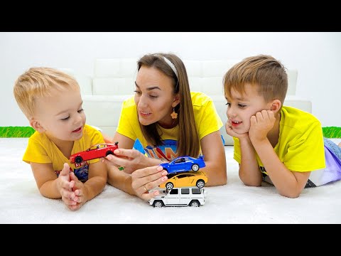 Видео: Влад и Ники - Магические превращения детских машинок и Челлендж 4 цвета