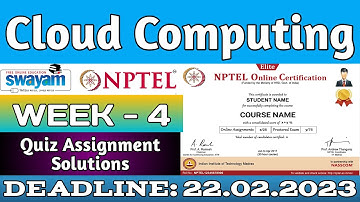 Cloud Computing | NPTEL | Week 4 Assignment 4 Solution | Jan 2023