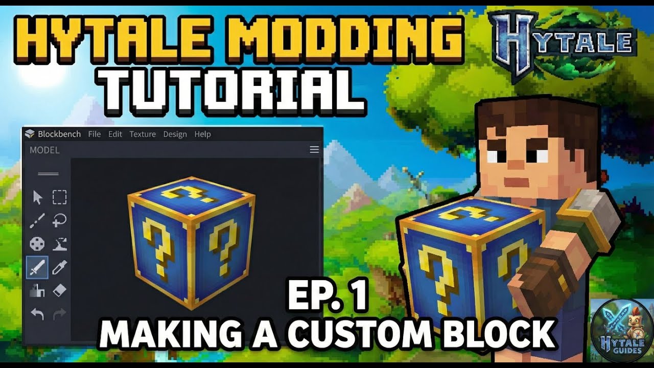 Hytale Blockbench Model Making Tutorial (Ep. 1 Making a Custom Block ...