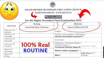 HS 2023 Final Exam Routine Published | AHSEC | HS 2nd Year Exam Routine | HS 2nd Year 2023 Exam Date
