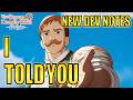 I mean... I Already Said What Was Coming - NEW DEV NOTES! | Seven Deadly Sins Origin | 7DS Origin