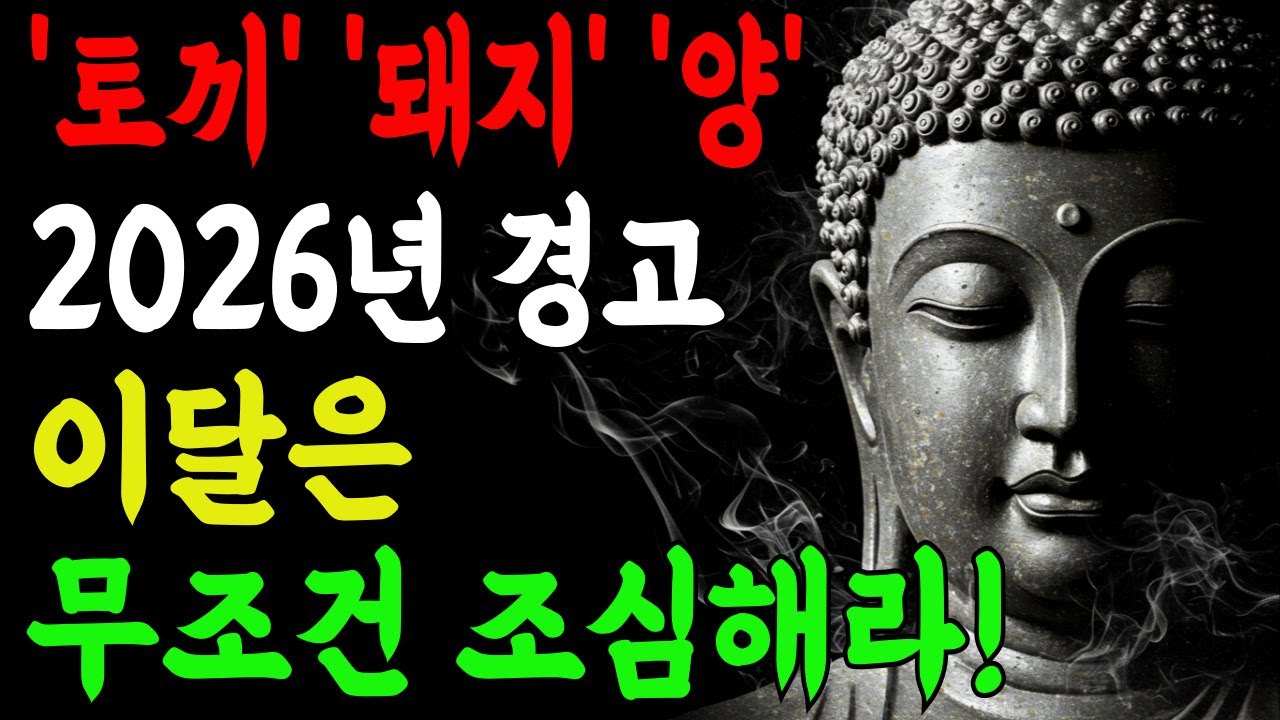 2026년 토끼띠·양띠·돼지띠, 지금 당장 달력 펴세요! '이 3달' 모르면 피눈물 흘립니다 I 부처님말씀 I 불교명언 I 석가모니 I 오디오북