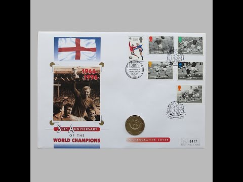 1996 England Football World Cup Winners 30th Anniversary £2 Pounds Coin Cover - UK First Day Cover