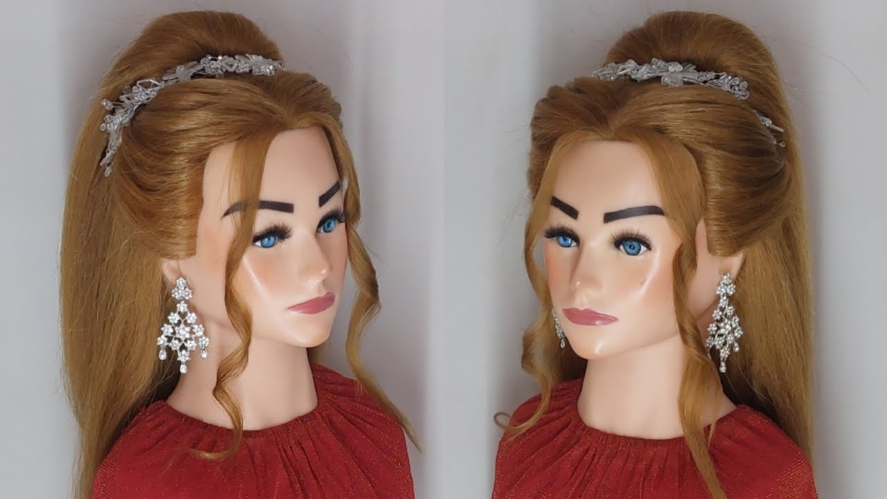 So much easy and quick hairstyle - with tiara | hairstyle for Christmas |  easy hairstyles - YouTube