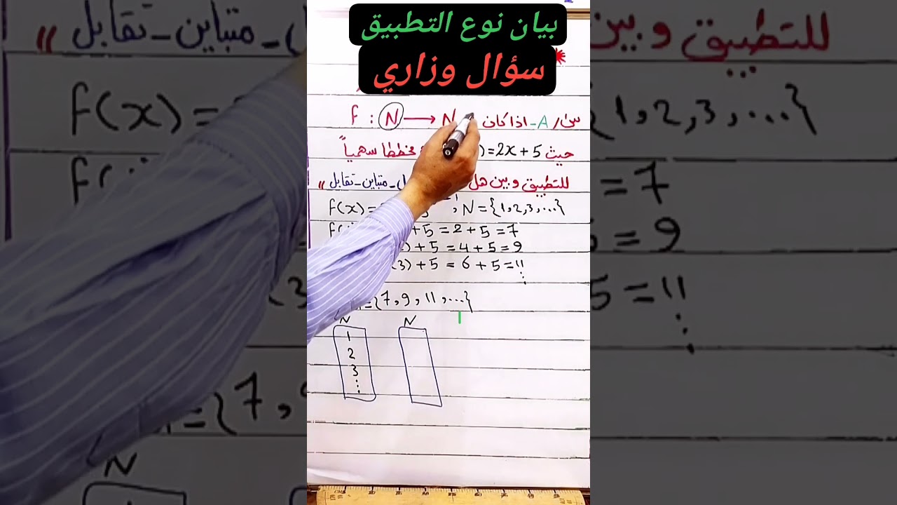 #رياضيات ثالث متوسط حل وشرح سؤال وزاري 2021 بين نوع التطبيق؟