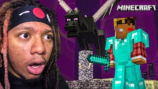 FACING THE ENDER DRAGON FOR THE FIRST TIME IN MINECRAFT