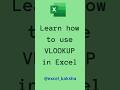 How to use VLookup in excel in 2024 (Quick and Easy ) #shorts #youtubeshorts #excel