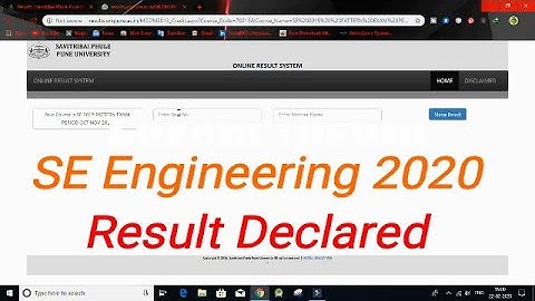 SE Engineering Result Declared SPPU