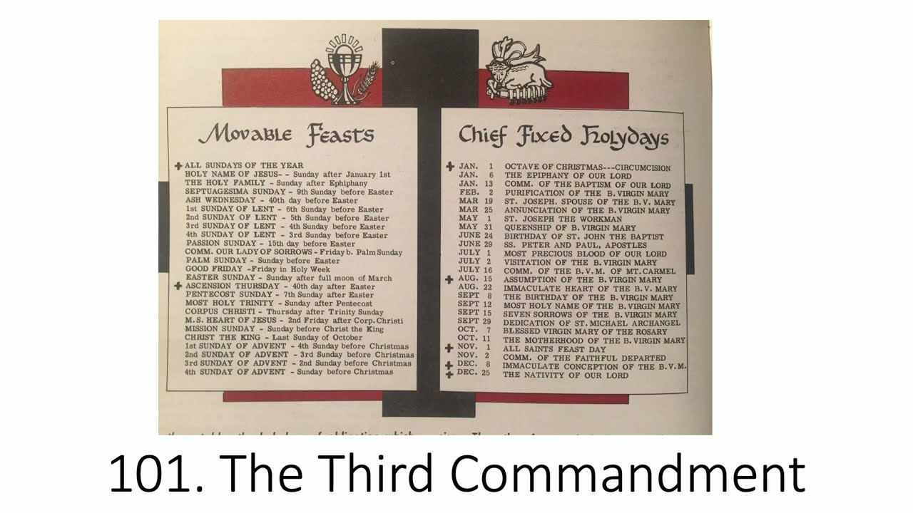 My Catholic Faith - Lesson 101 - The Third Commandment