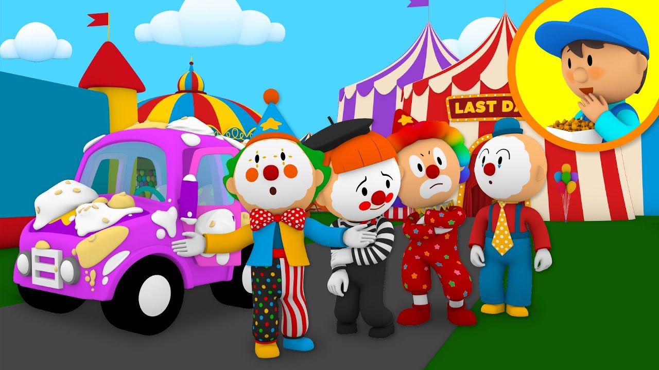 The Clown Car is Covered in Pie! | Cartoon for Kids - YouTube