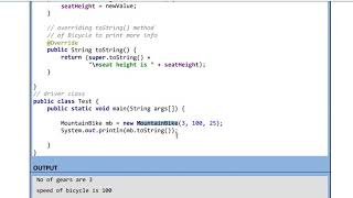 WK 11-4 inheritance example in java - bicycle