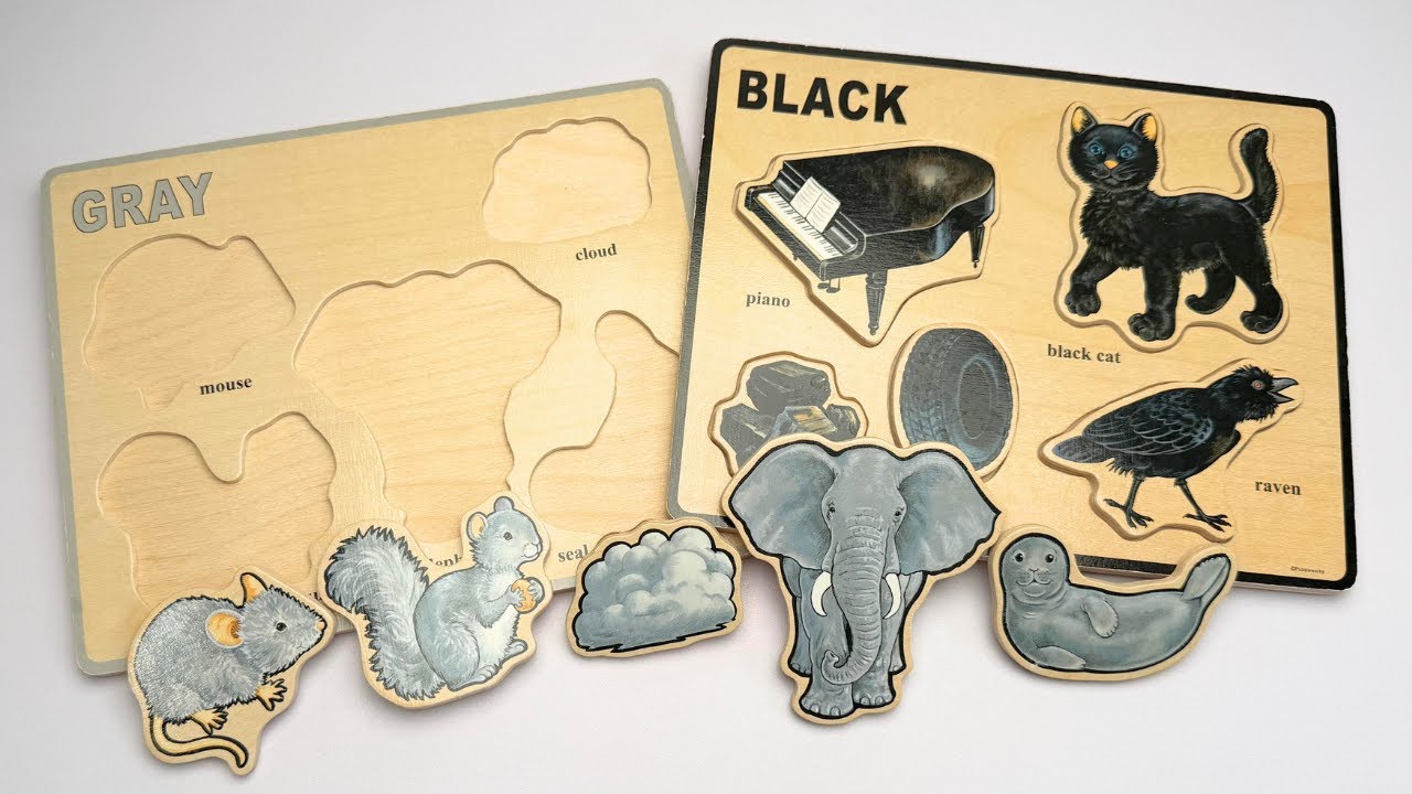 Черно-серый пазл для детей! 🧩🐾 Изучаем цвета с Энг