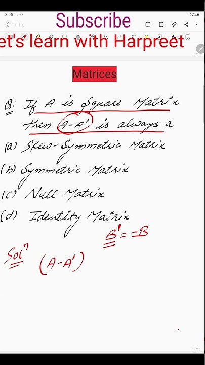 Matrix Trick 👌| PSEB Class 12 term 1 IMPORTANT MCQ'S | Matrix Trick for ...