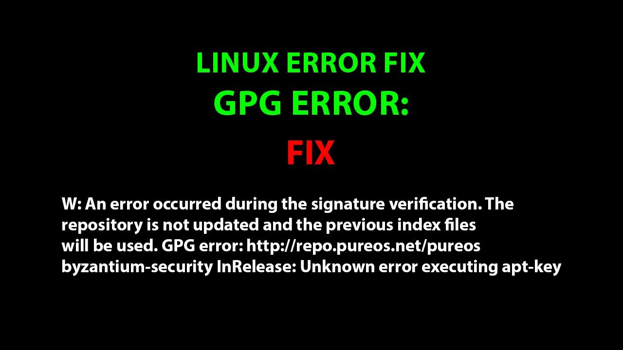 LINUX: W: An error occurred during the signature verification. The repository is not updated