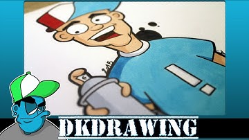 How to draw a graffiti character holding a spraycan