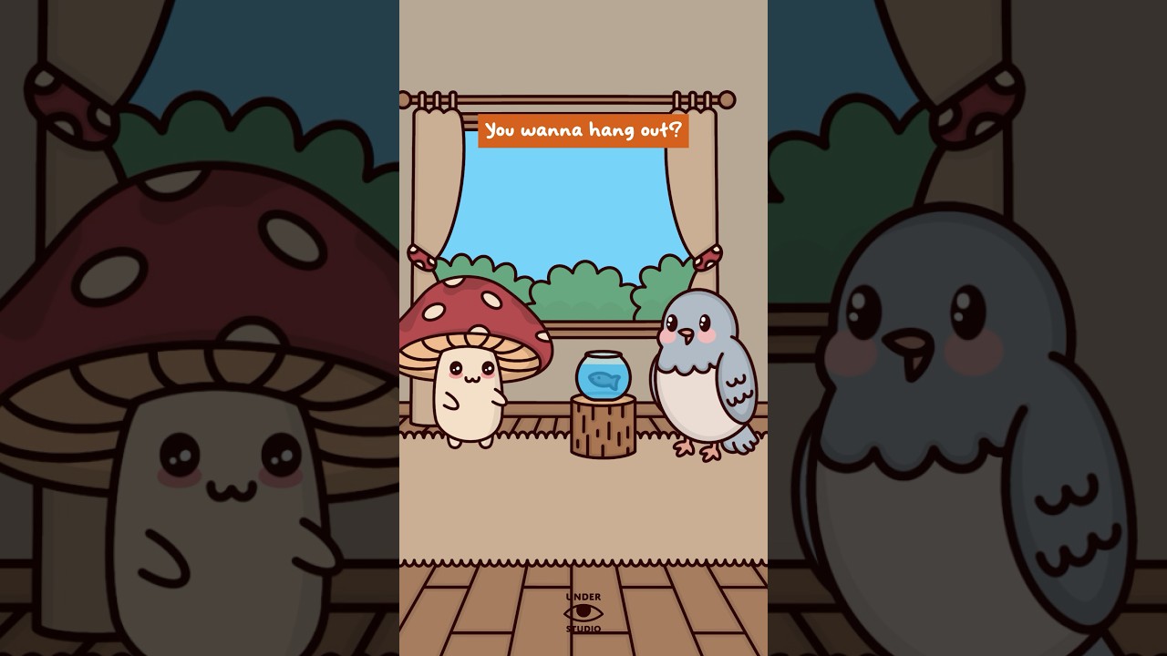 When You Invite Your Friend Out 🐦 Mushie Birdie Fishie Animation Meme | Original Audio: Gerald Pain