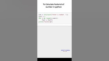 To Calculate factorial of number in python ( python for beginners )