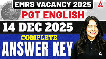 EMRS PGT English Exam Analysis | EMRS PGT 14 Dec English Answer Key & Expected Cut Off By Nidhi Mam