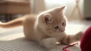 Kitten vs Red Yarn Ball #cat #kitten #cute #shorts