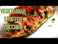 Stuffed Zucchini Boats 🥒🥒  Vegetarian w. Mushrooms - Vegetarian Stuffed Zucchinis - Recipe # 120