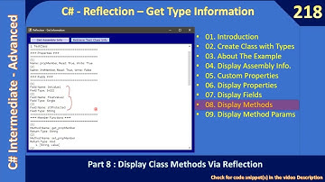 C# Reflection Assembly Info | Part 8 - Get Class Methods | C# Advanced #218